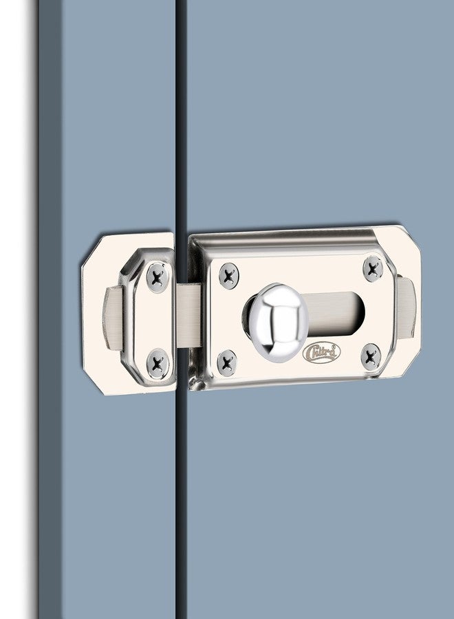 Chitra Stainless Steel Long Latch - Bathroom Tower Bolt 4" Window Latch (Pack of 2, Silver) - Image 1